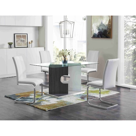 Global Furniture Usa Contemporary  D219Dt + D915Dc White 2809